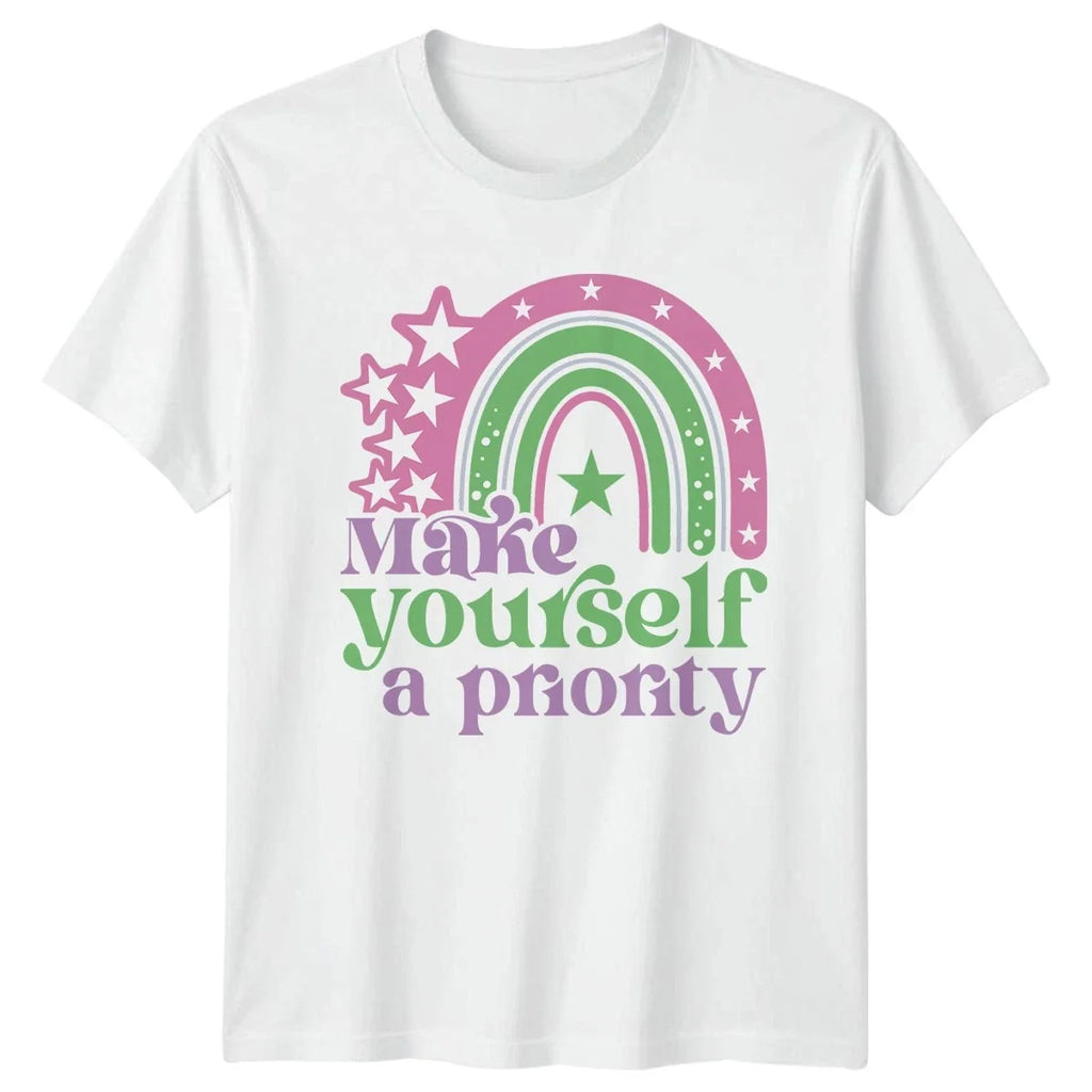 Make Yourself A Priority Womens Boho Rainbow Self - Adult & Kids T-Shirts, Sweatshirts & Hoodies apparel design preview 1