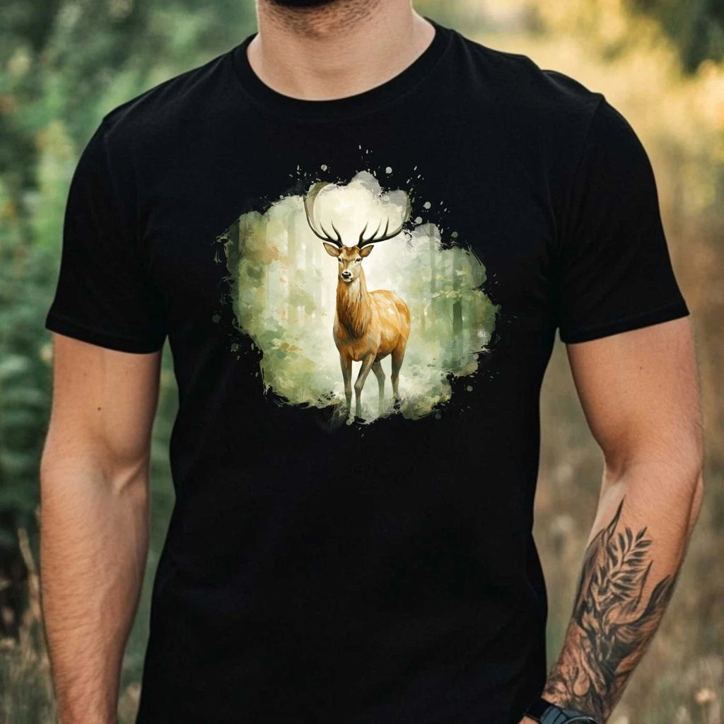 Mens Watercolour Deer Motif Cotton Size XS to 5XL - Adult & Kids T-Shirts, Sweatshirts & Hoodies apparel design preview 1