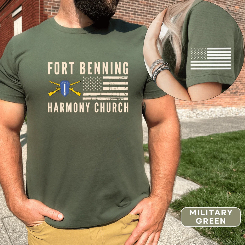 Fort Benning Harmony Church For Army Infantry Men - Adult & Kids T-Shirts, Sweatshirts & Hoodies apparel design preview 1