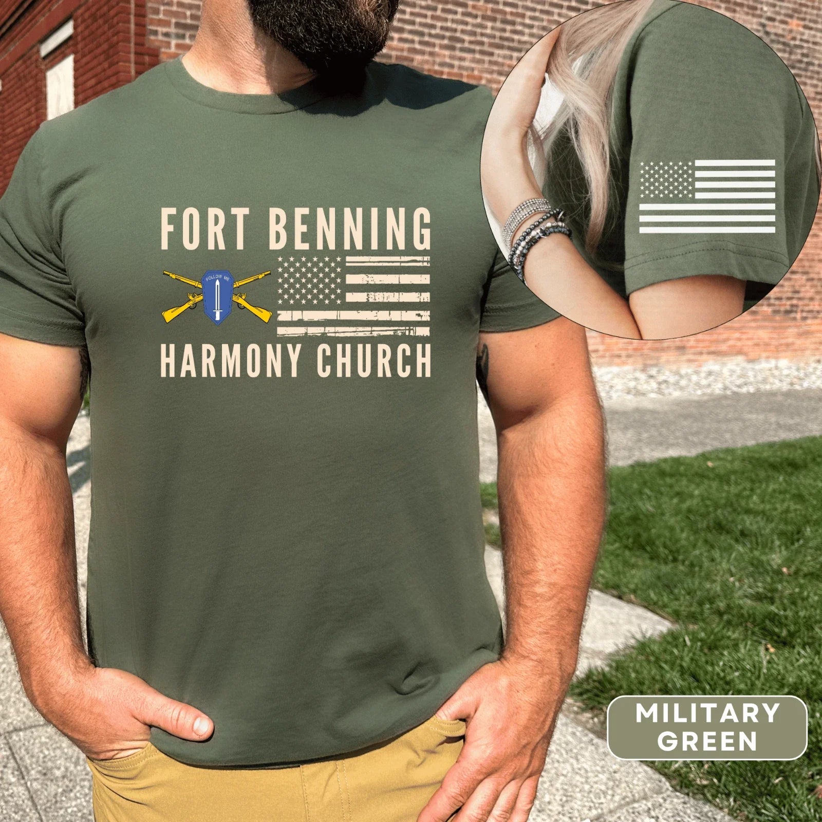 Fort Benning Harmony Church For Army Infantry Men - Adult & Kids T-Shirts, Sweatshirts & Hoodies apparel design preview 1
