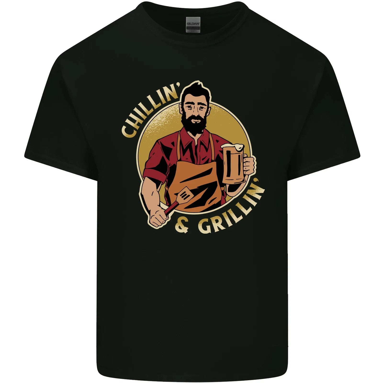 Chillin Grillin Funny BBQ Beer Camping Mens Light - Adult & Kids T-Shirts, Sweatshirts & Hoodies apparel design preview 1