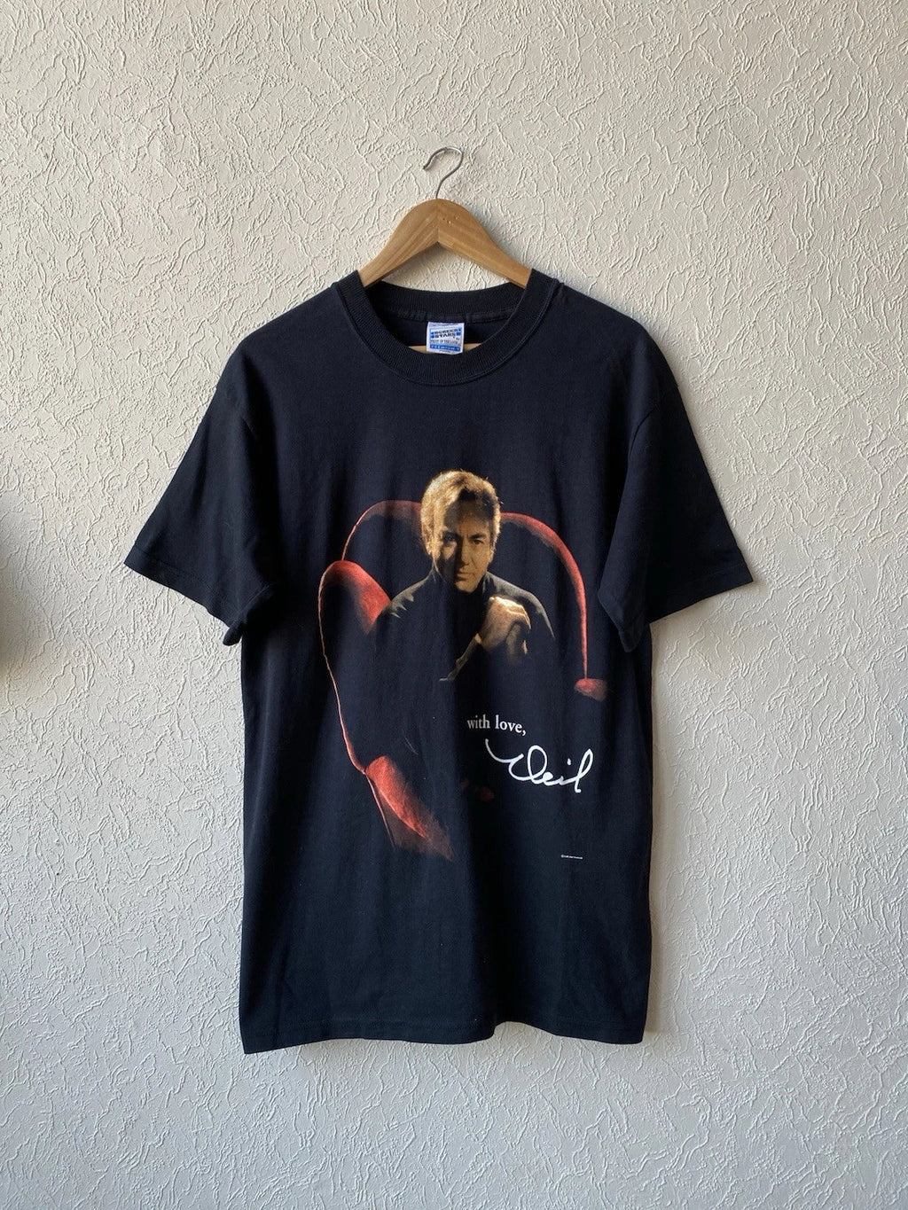 Vintage 1999 Neil Diamond World Tour With Love Europe - Adult & Kids T-Shirts, Sweatshirts & Hoodies apparel design preview 1