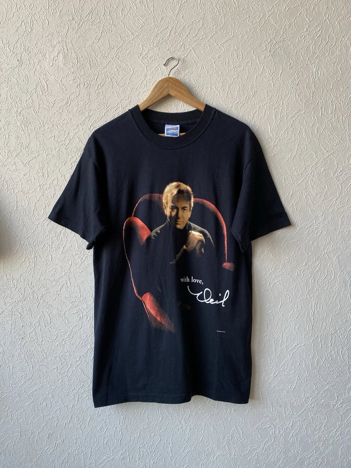 Vintage 1999 Neil Diamond World Tour With Love Europe - Adult & Kids T-Shirts, Sweatshirts & Hoodies apparel design preview 1