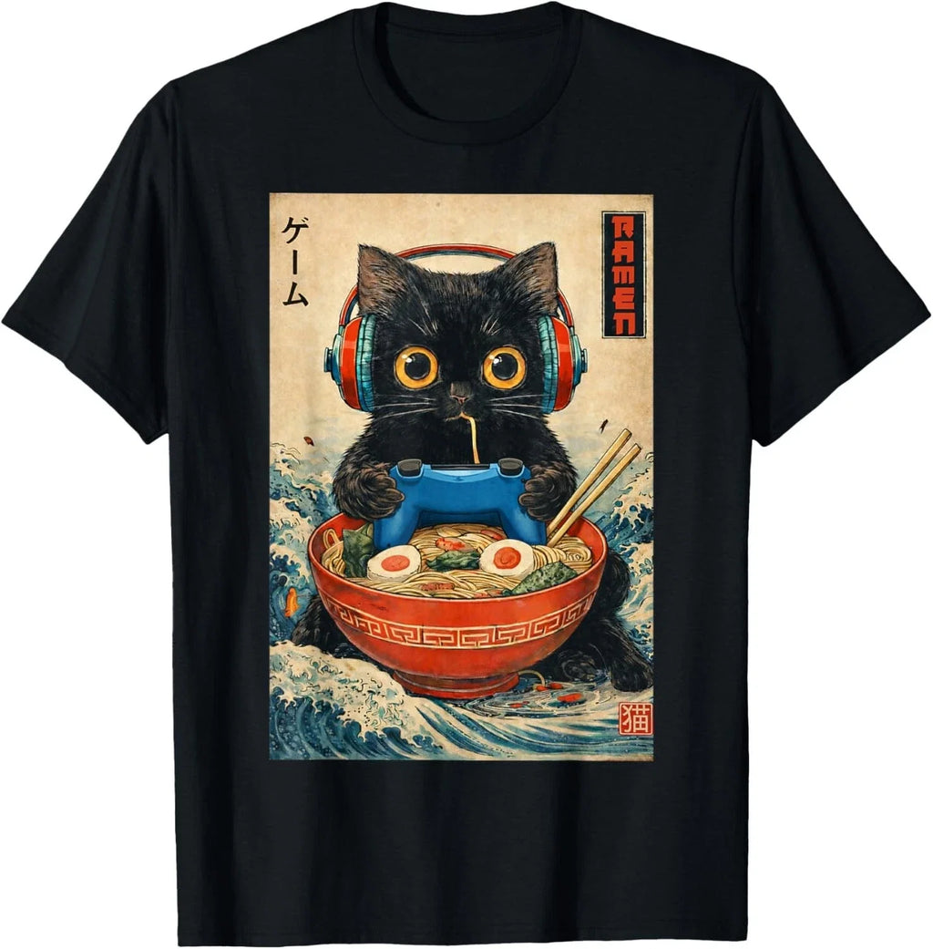 Cat Ramen Japanese Funny Graphic Kawaii Anime Gift - Adult & Kids T-Shirts, Sweatshirts & Hoodies apparel design preview 1