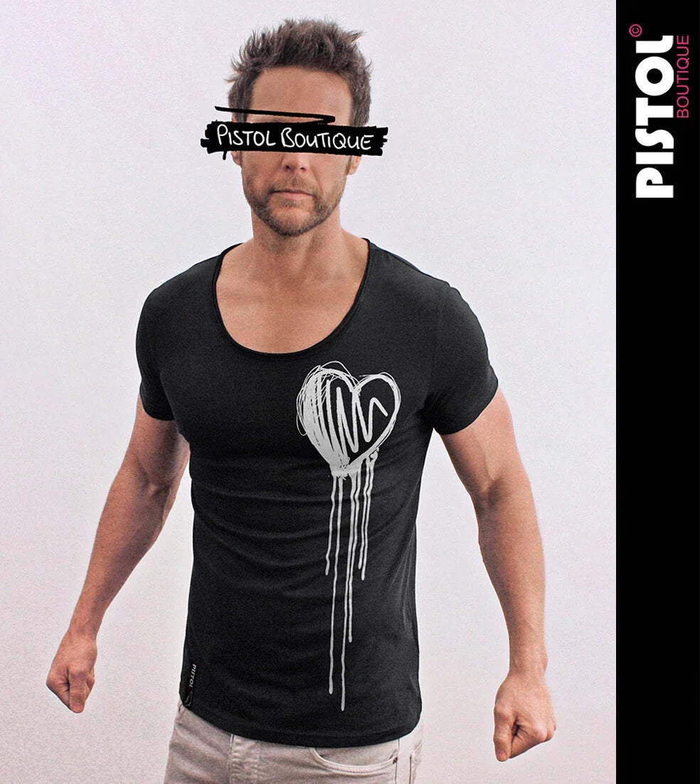 Pistol Boutique Mens Fitted Black Crew Neck Dribble - Adult & Kids T-Shirts, Sweatshirts & Hoodies apparel design preview 1