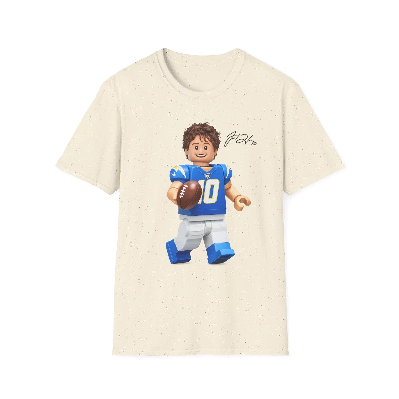 Justin Herbert Signature Los Angeles Chargers Lego - Adult & Kids T-Shirts, Sweatshirts & Hoodies apparel design preview 1