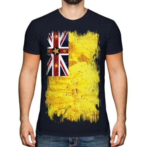 Niue Grunge Flagge Herren Niu Fußball Niuean Geschenk - Adult & Kids T-Shirts, Sweatshirts & Hoodies apparel design preview 1