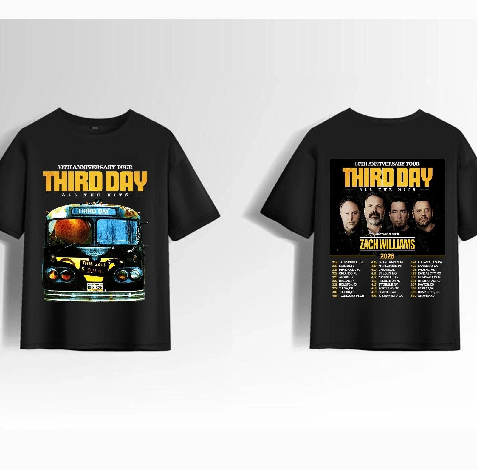 Third Day 30Th Anniversary Tour 2026 - Adult & Kids T-Shirts, Sweatshirts & Hoodies apparel design preview 1
