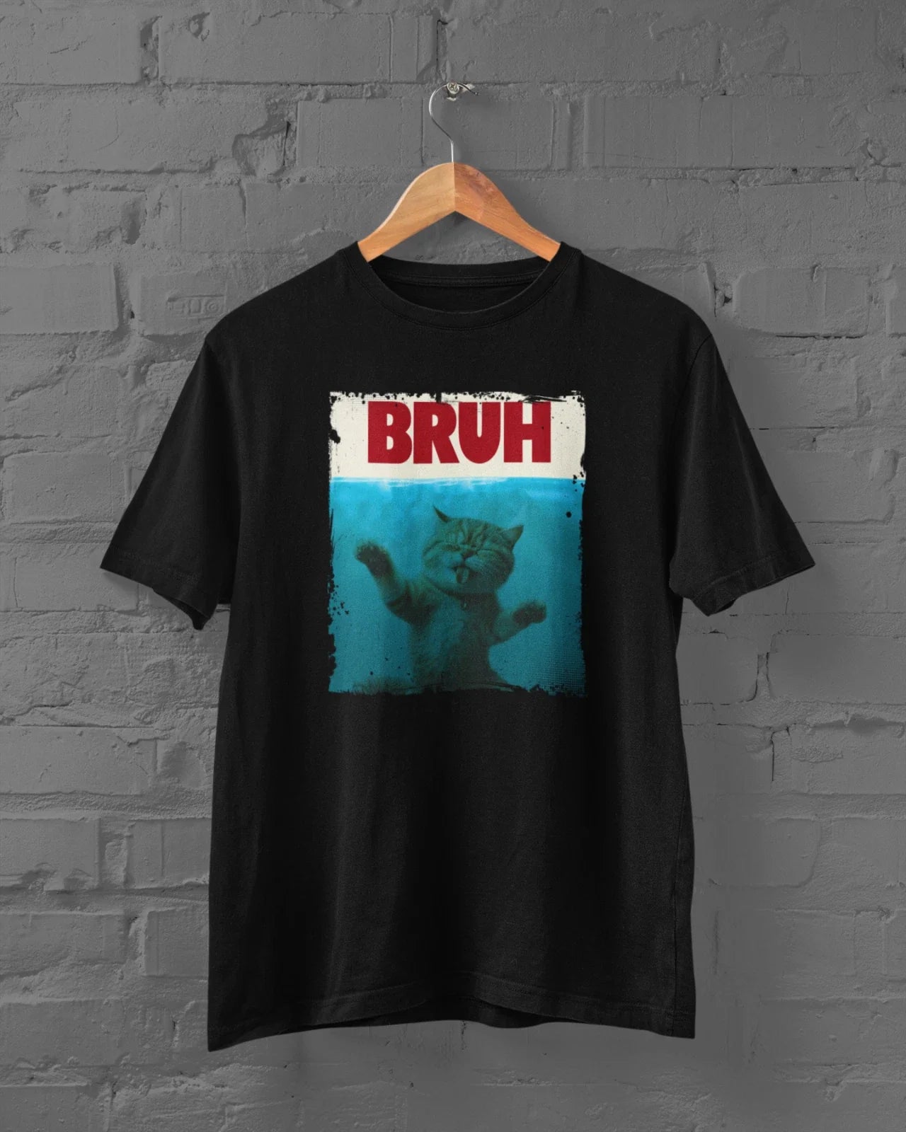 Bruh Funny Cat Meme Graphic Black Cotton, Unisex, - Adult & Kids T-Shirts, Sweatshirts & Hoodies apparel design preview 1