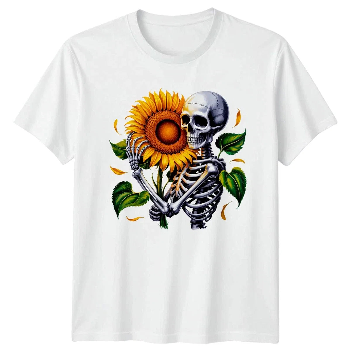 Skeleton Sunflower Gothic Floral Skull Art Gift For - Adult & Kids T-Shirts, Sweatshirts & Hoodies apparel design preview 1