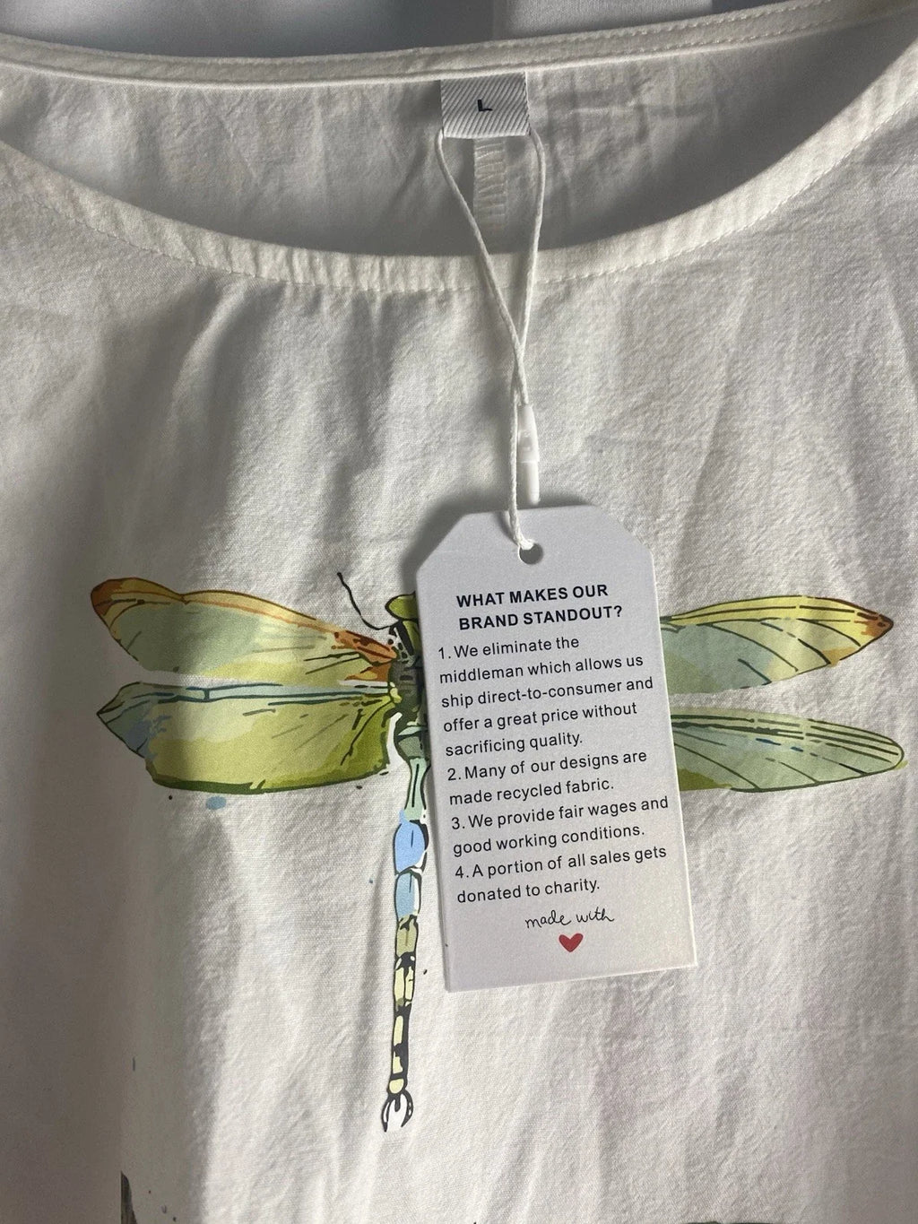 Dragonflies Art To Wear Large Cotton 3/4 Sleeves Boho - Adult & Kids T-Shirts, Sweatshirts & Hoodies apparel design preview 1