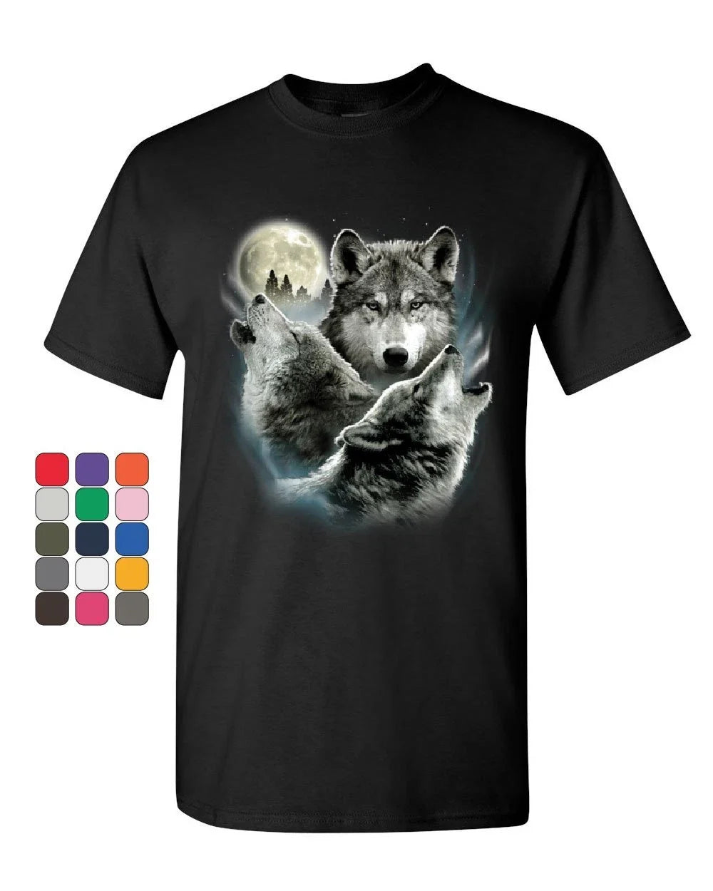 Howling Wolf Pack Wild Wilderness Animals Nature Moon - Adult & Kids T-Shirts, Sweatshirts & Hoodies apparel design preview 1