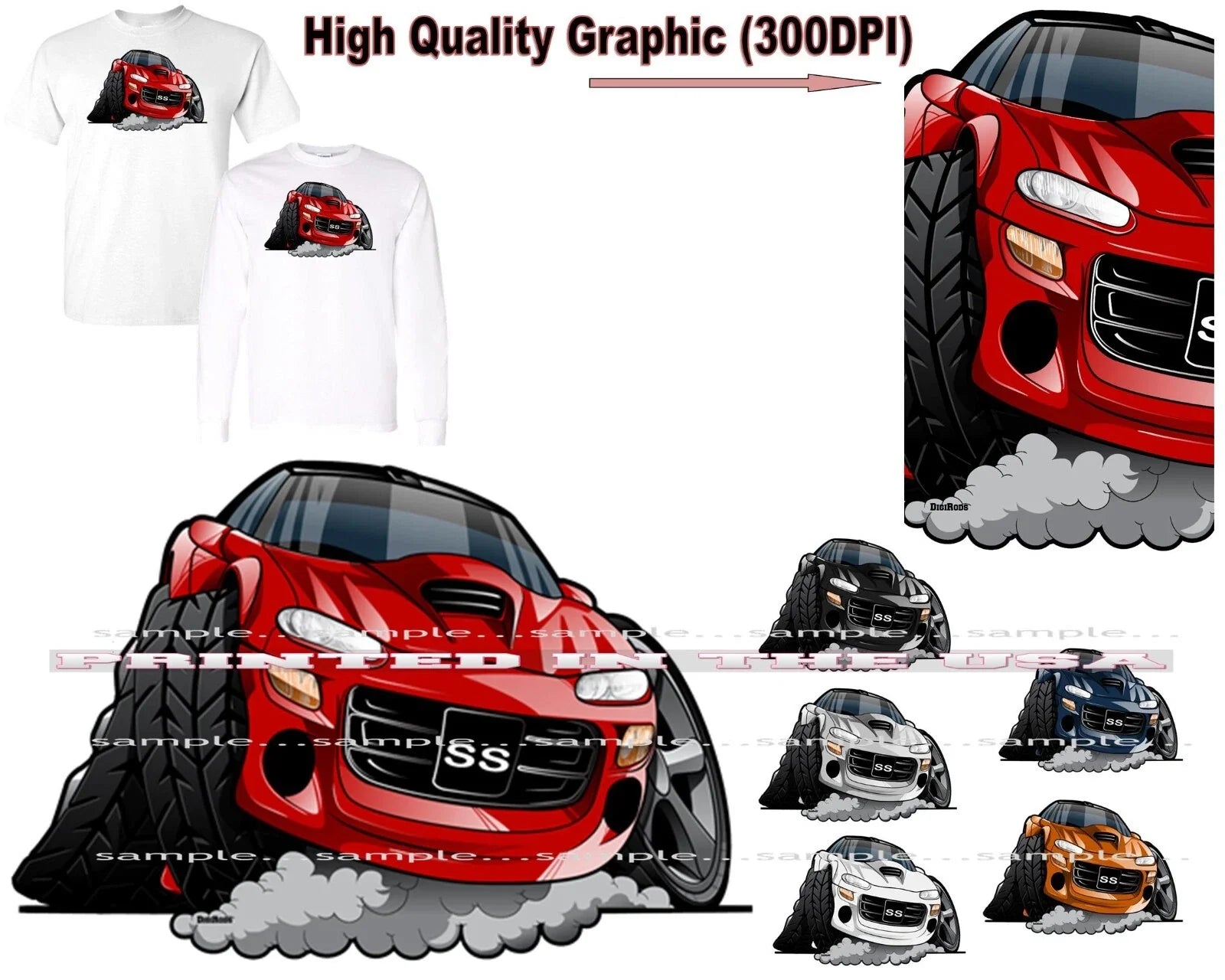 Chevrolet Chevy Camaro SS 4th Fourth Generation - Adult & Kids T-Shirts, Sweatshirts & Hoodies apparel design preview 1