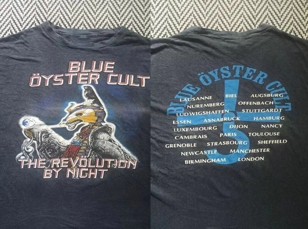 Blue Oyster Cult Tour 2 Side Black Unisex S-5XL - Adult & Kids T-Shirts, Sweatshirts & Hoodies apparel design preview 1