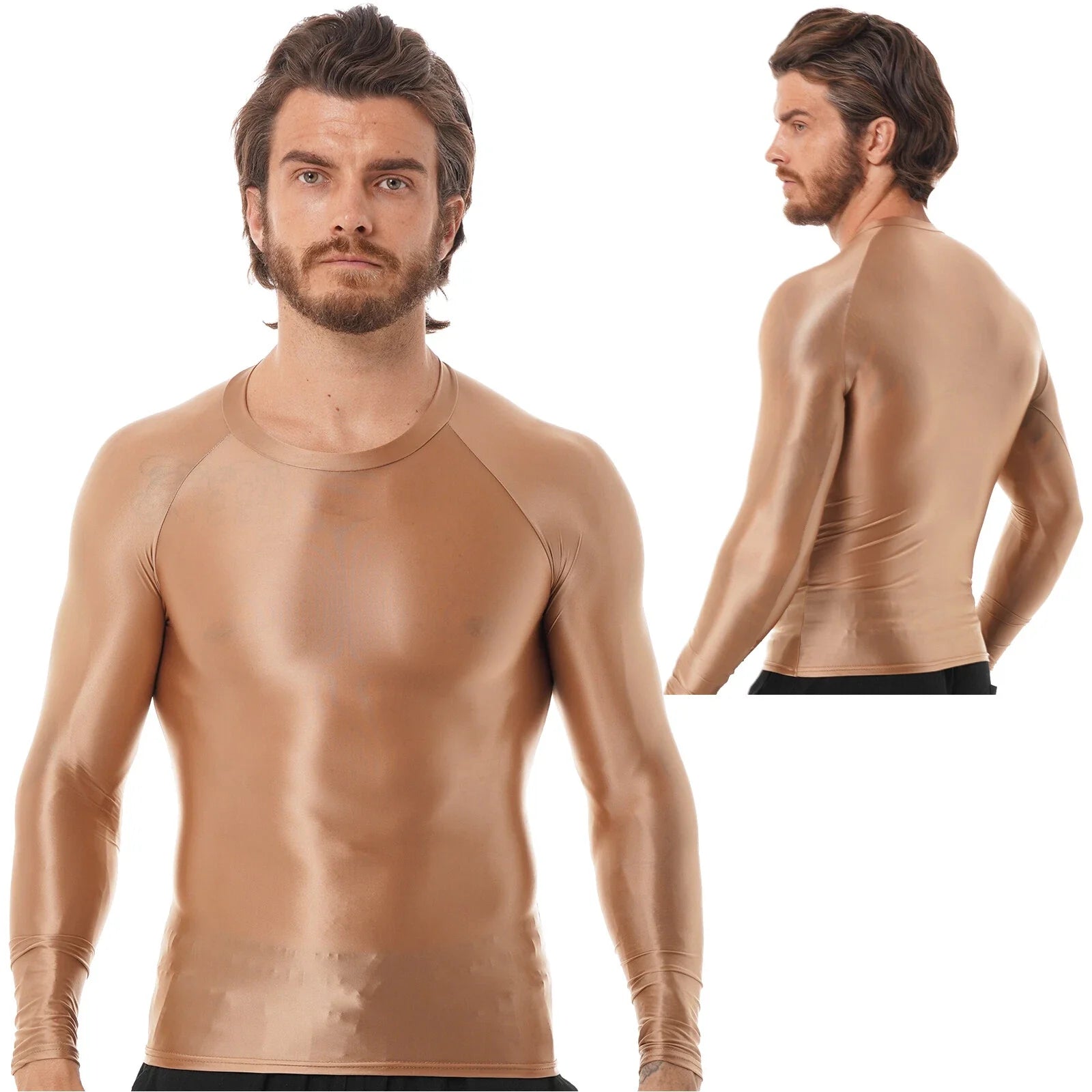 Men's Shiny Sportswear Gym Sheer Compression Tops - Adult & Kids T-Shirts, Sweatshirts & Hoodies apparel design preview 1