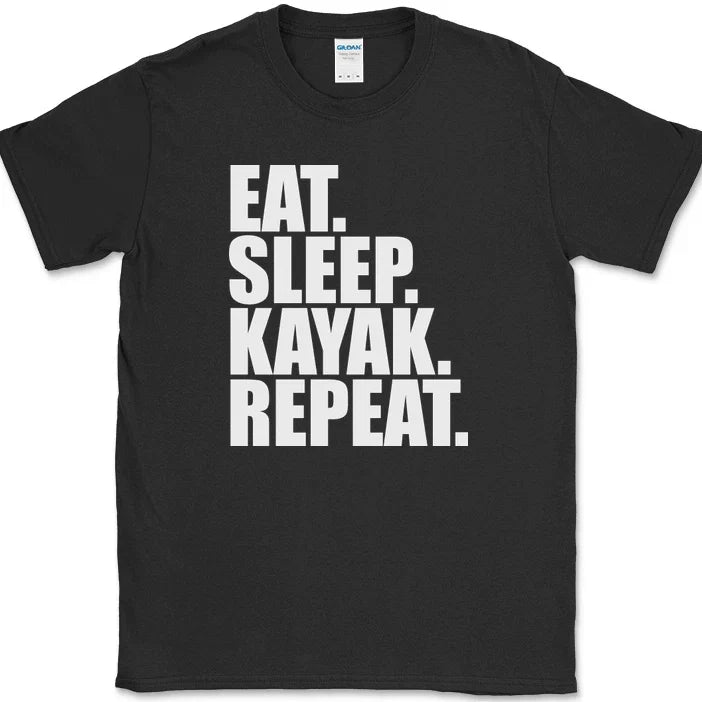Eat Sleep Kayak Repeat Funny Water Hobby Humor Sports - Adult & Kids T-Shirts, Sweatshirts & Hoodies apparel design preview 1