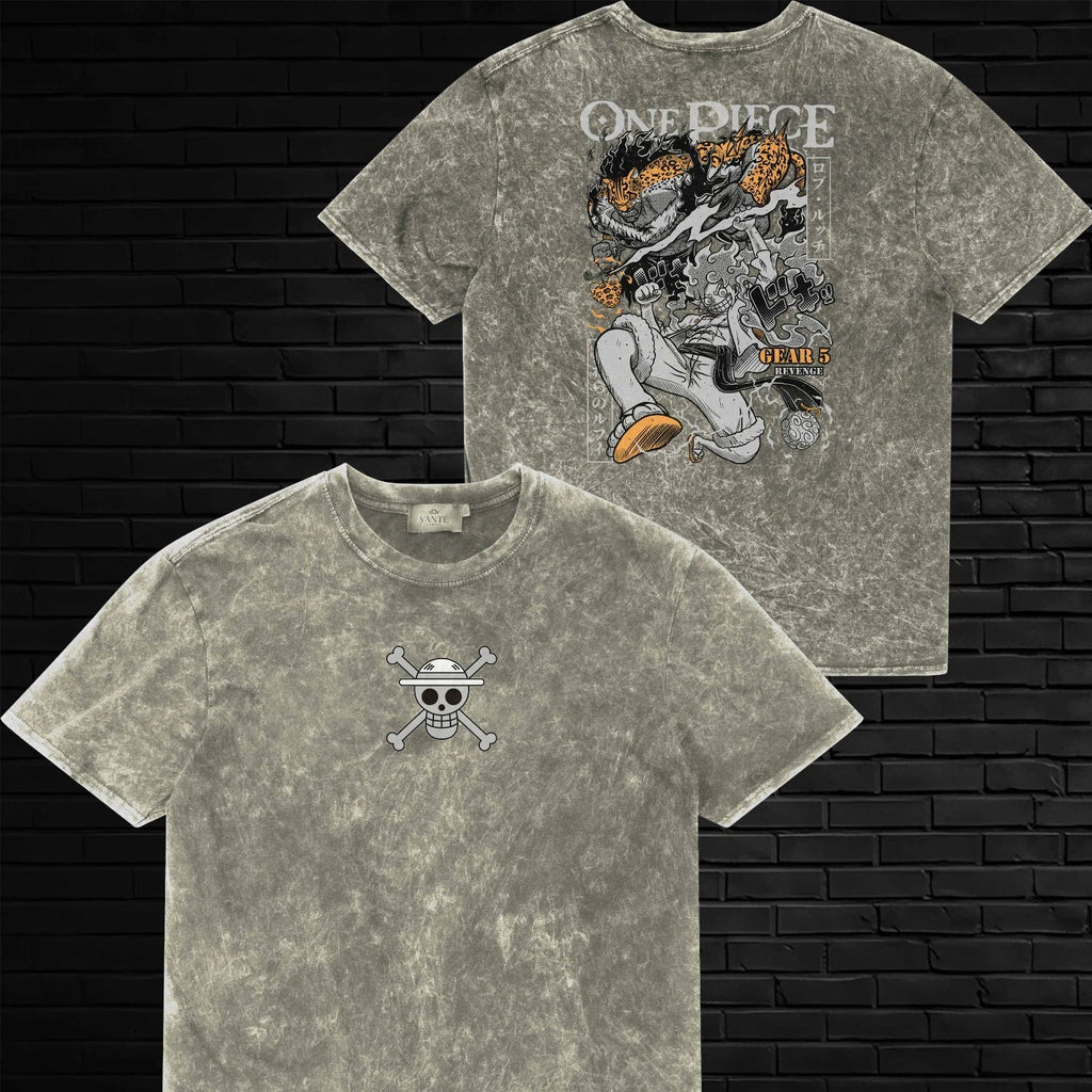 Monkey D Luffy Gear 5 Rob Lucci Acid Wash Graphic - Adult & Kids T-Shirts, Sweatshirts & Hoodies apparel design preview 1