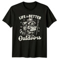 Life Is Better Outdoors Raccoon Backpacking Hiking - Adult & Kids T-Shirts, Sweatshirts & Hoodies apparel design preview 1