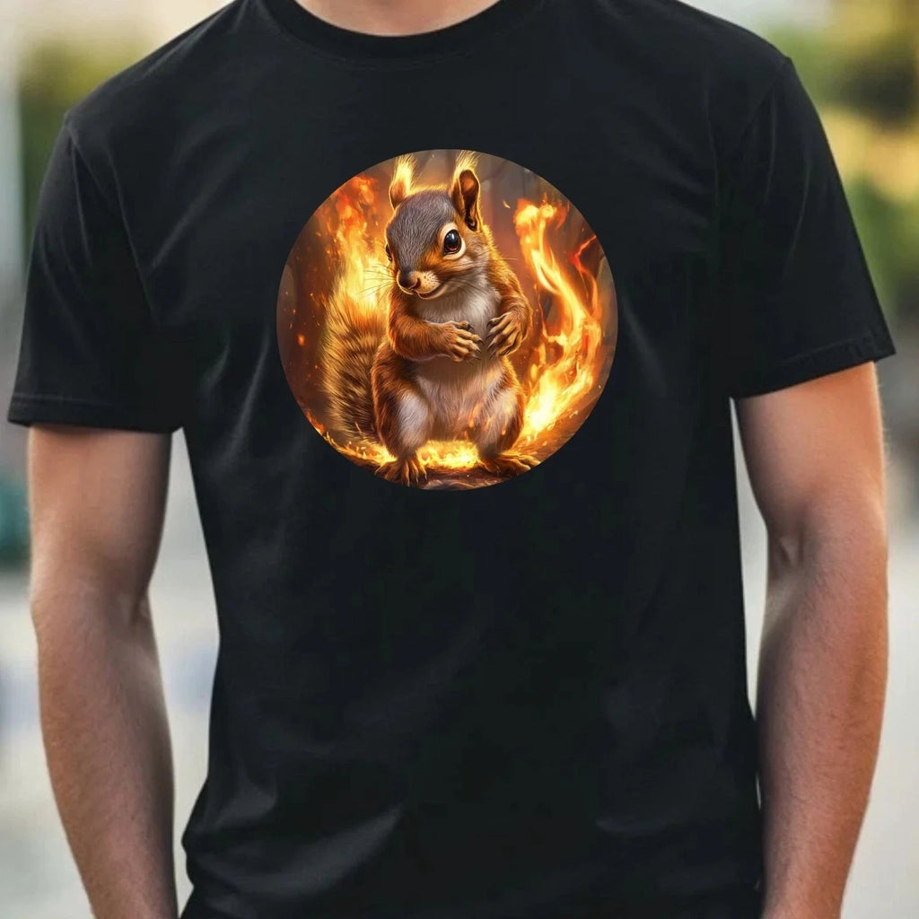 Mens Squirrel on Fire Motif Cotton Size XS to 5XL - Adult & Kids T-Shirts, Sweatshirts & Hoodies apparel design preview 1