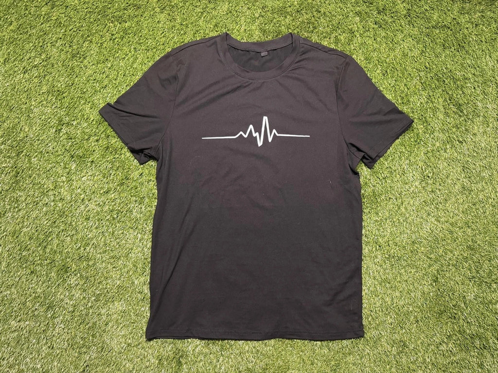 Minimalist Heartbeat Line Graphic Men's Small Black - Adult & Kids T-Shirts, Sweatshirts & Hoodies apparel design preview 1
