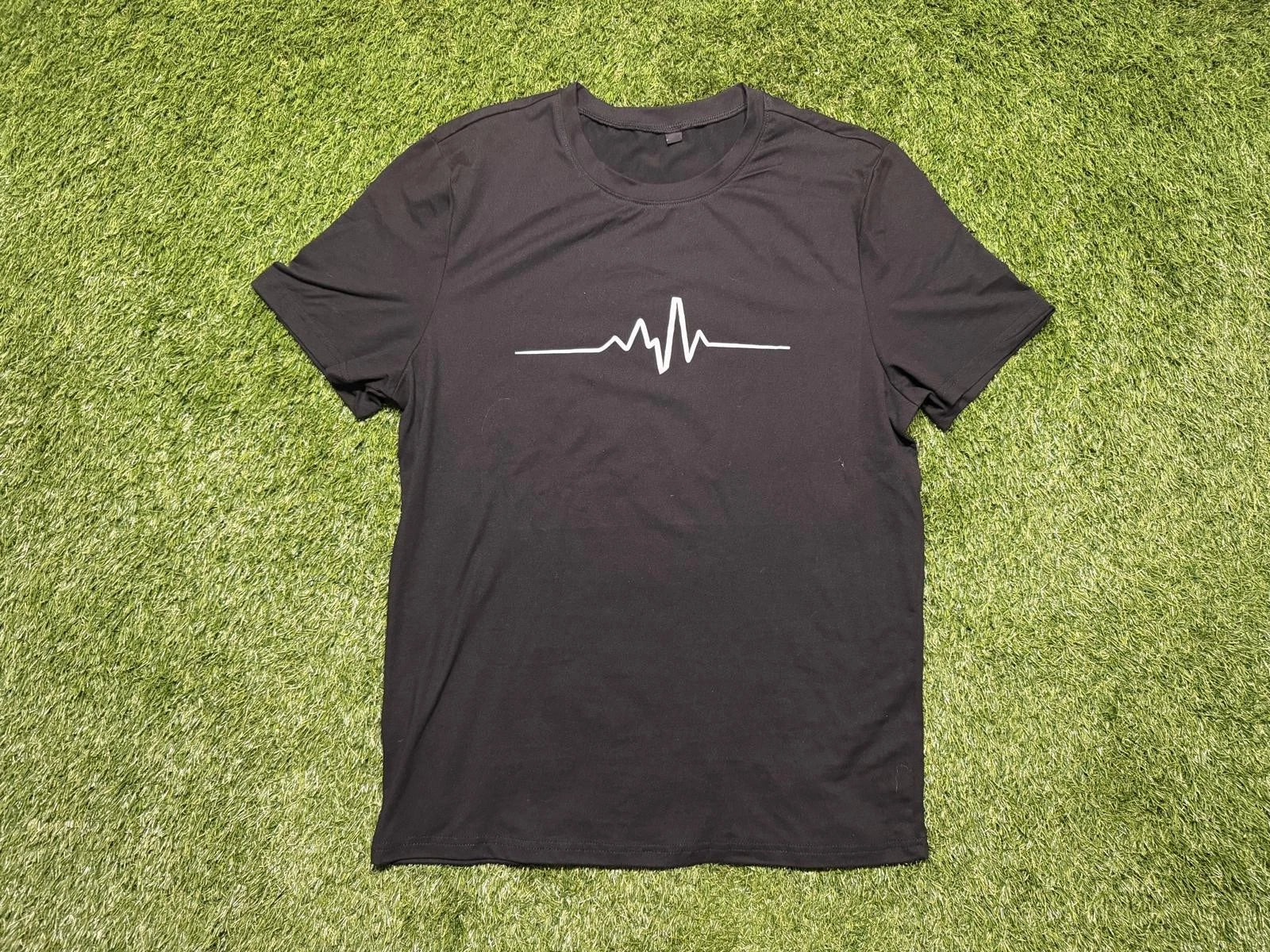 Minimalist Heartbeat Line Graphic Men's Small Black - Adult & Kids T-Shirts, Sweatshirts & Hoodies apparel design preview 1
