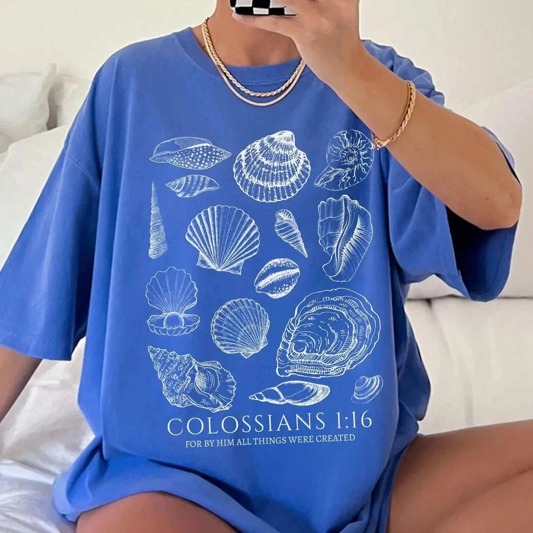 Seashell Bible Verse Ocean Life Coastal Aesthetic, - Adult & Kids T-Shirts, Sweatshirts & Hoodies apparel design preview 1