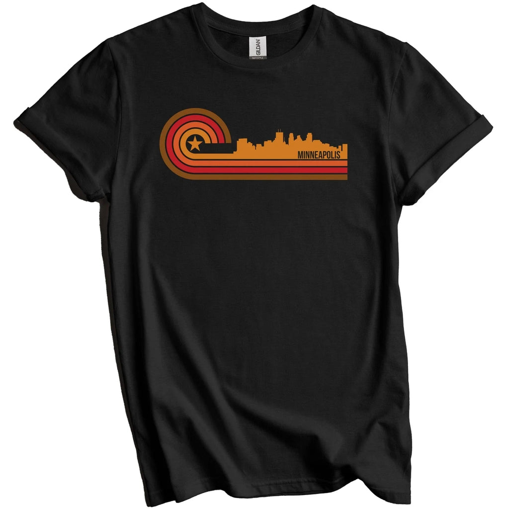 Retro Style Minneapolis Minnesota Skyline - Adult & Kids T-Shirts, Sweatshirts & Hoodies apparel design preview 1