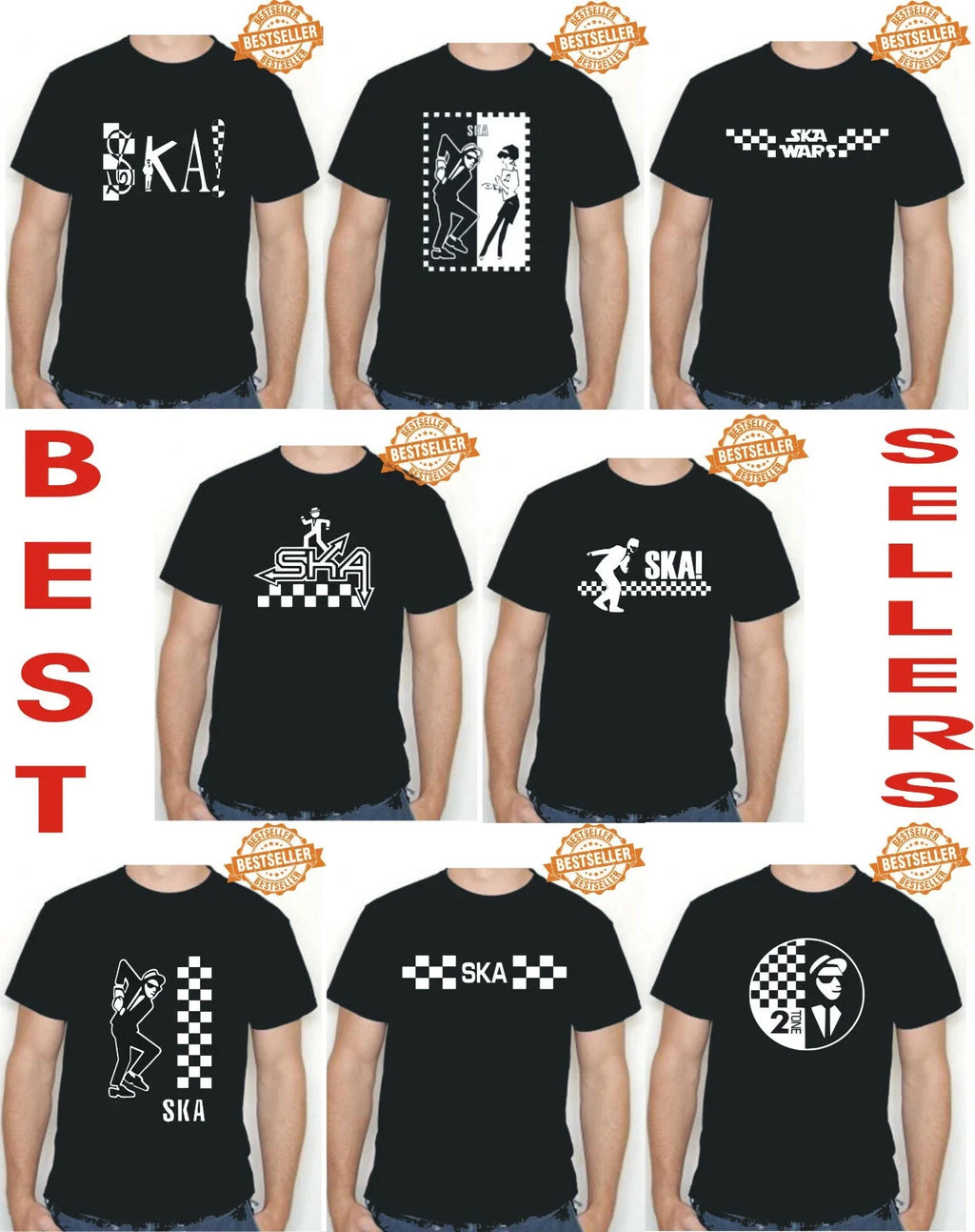 SKA Unisex TWO TONE/ New Wave Punk Adult Choose Print - Adult & Kids T-Shirts, Sweatshirts & Hoodies apparel design preview 1