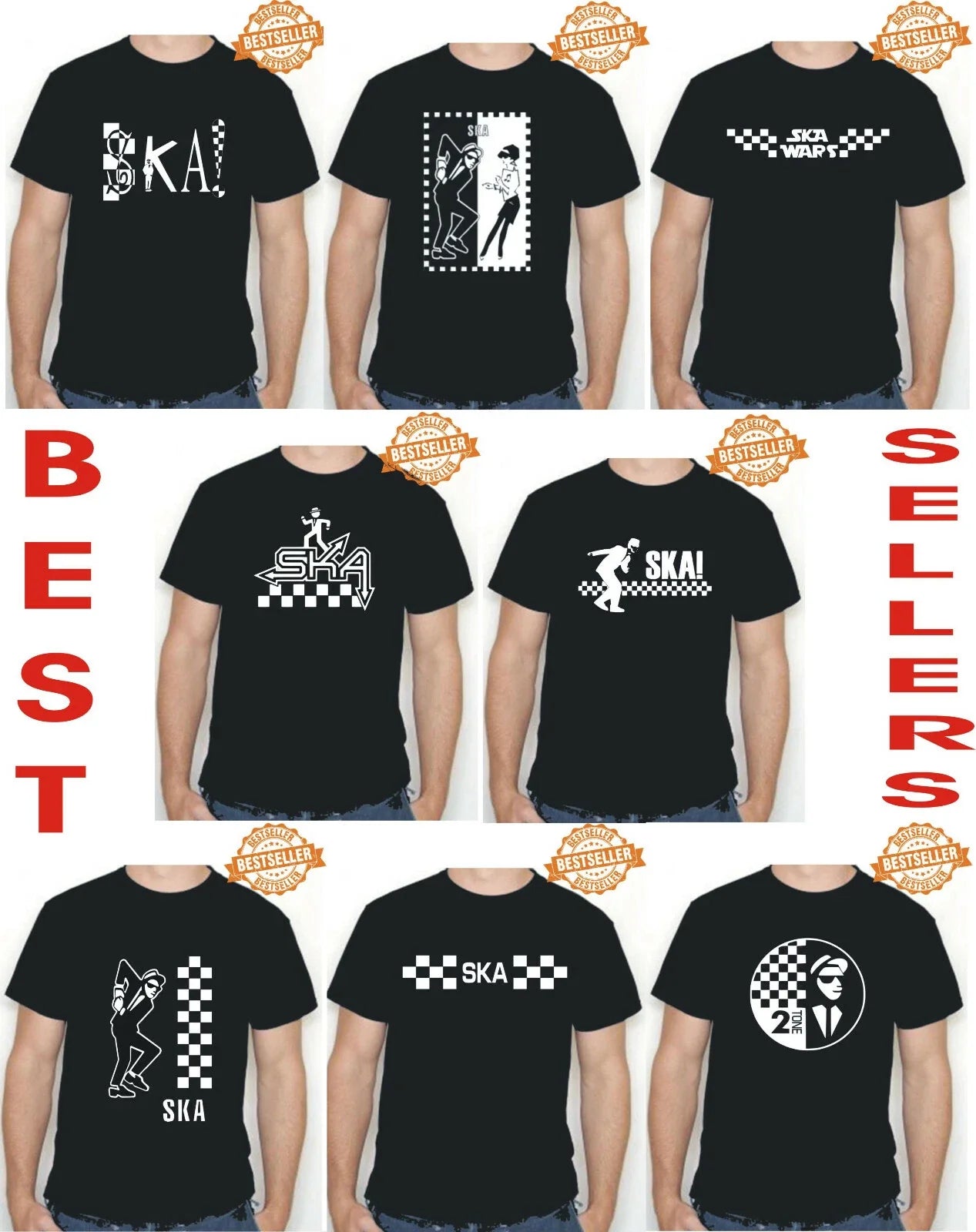 SKA Unisex TWO TONE/ New Wave Punk Adult Choose Print - Adult & Kids T-Shirts, Sweatshirts & Hoodies apparel design preview 1