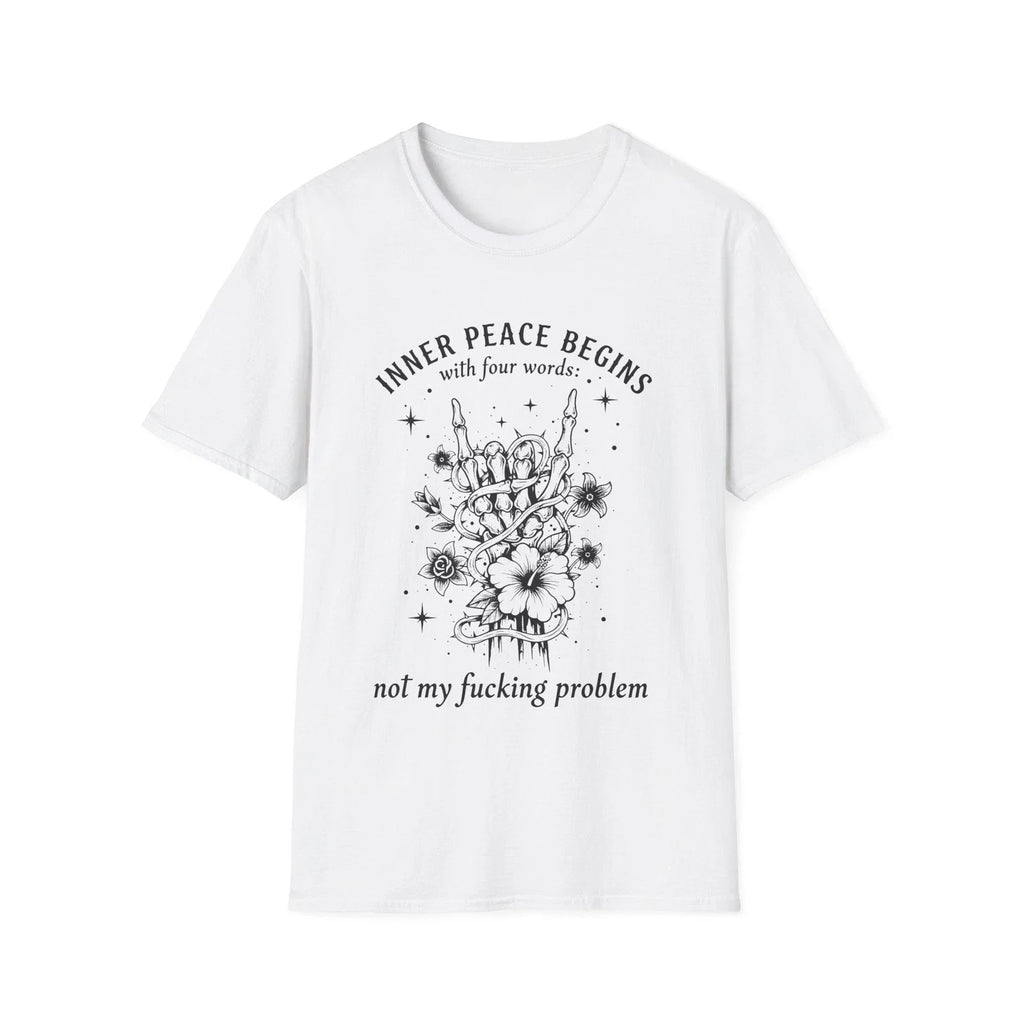 Inner Peace Skull floral illustration Funny Sarcastic - Adult & Kids T-Shirts, Sweatshirts & Hoodies apparel design preview 1