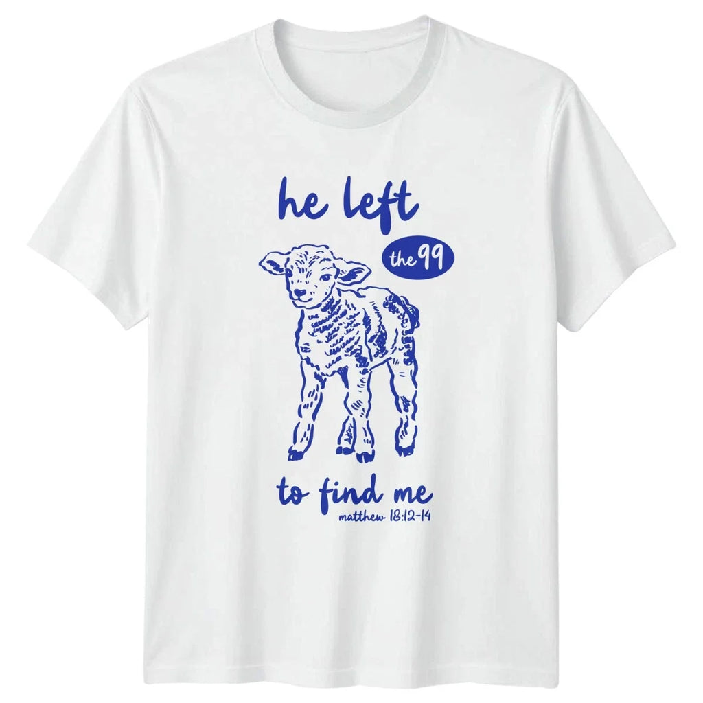 He Left The 99 To Lost Sheep Lamb Christian Faith - Adult & Kids T-Shirts, Sweatshirts & Hoodies apparel design preview 1