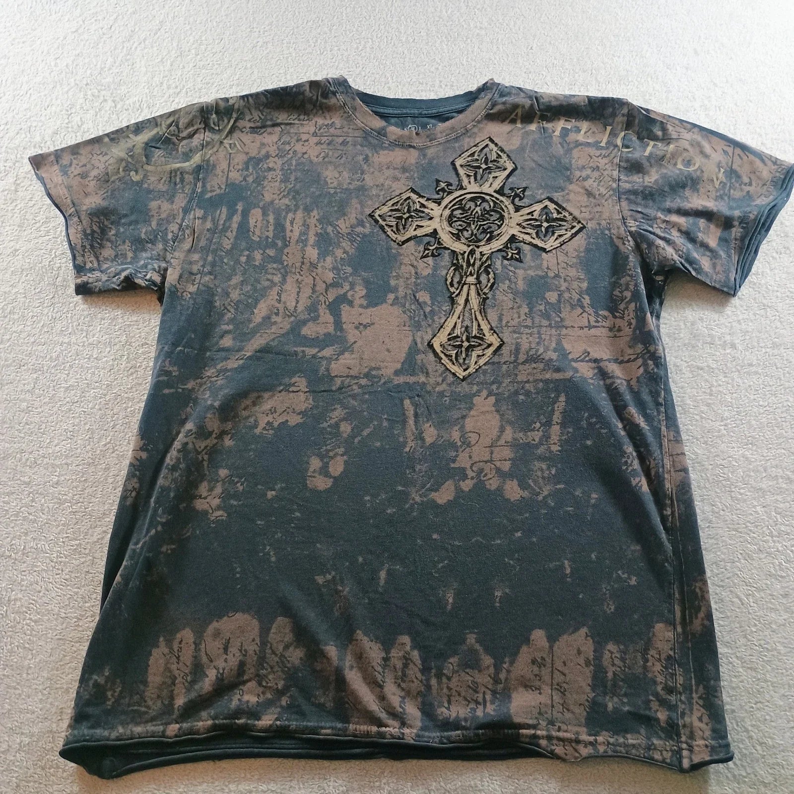 Affliction Mens Graphic Black Brown Medium Gothic - Adult & Kids T-Shirts, Sweatshirts & Hoodies apparel design preview 1
