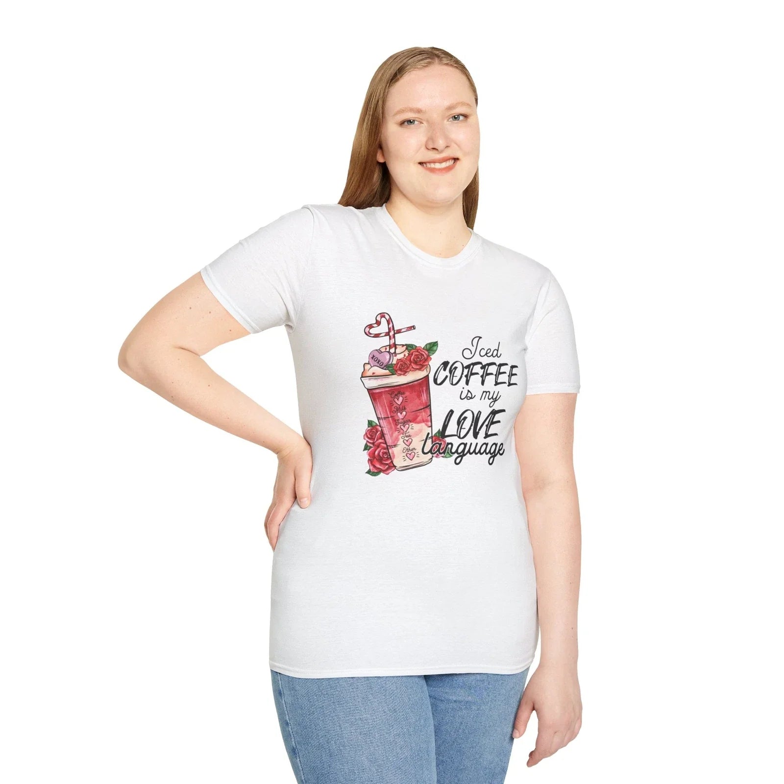 Iced coffee is my Love Langage Valentine's day Unisex - Adult & Kids T-Shirts, Sweatshirts & Hoodies apparel design preview 1