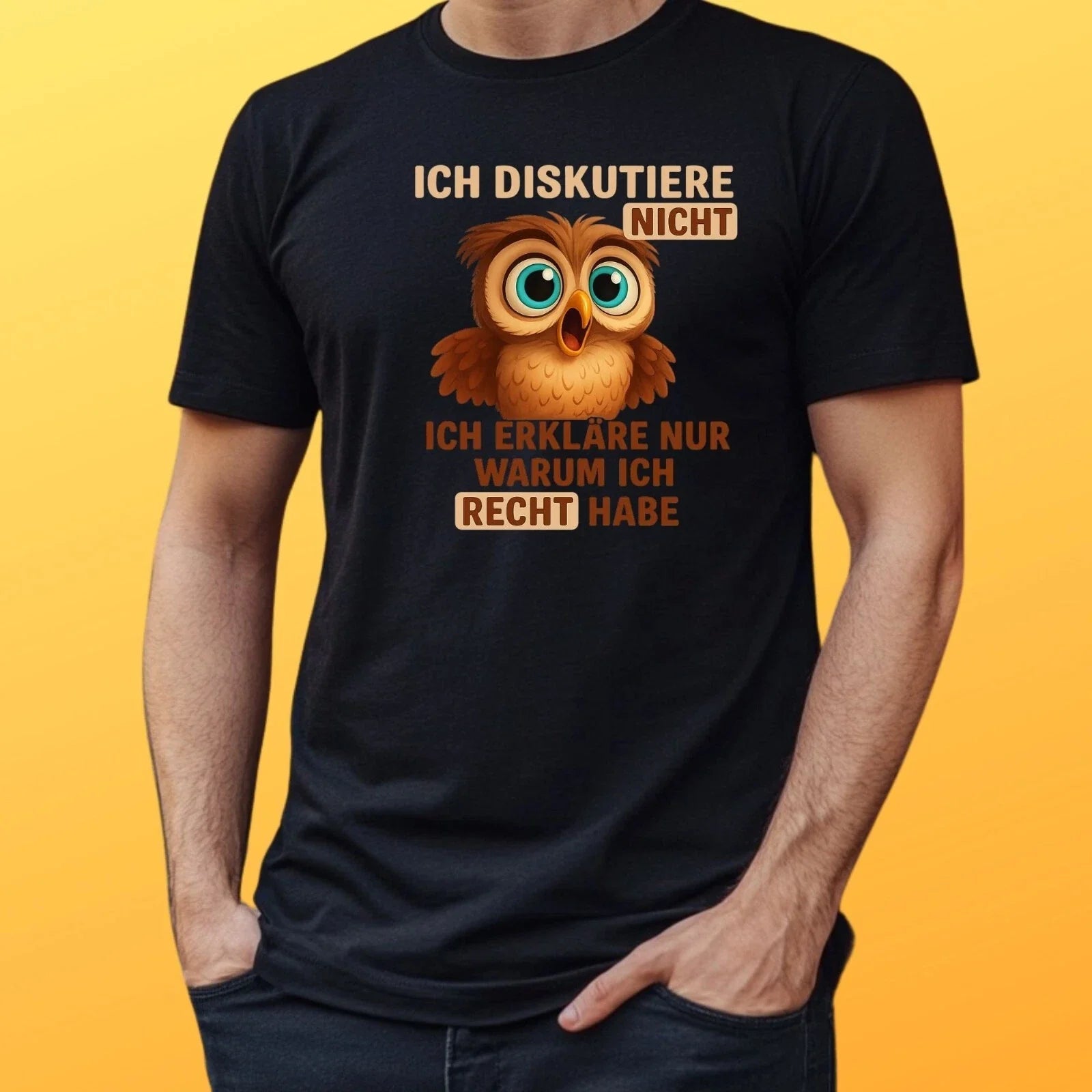 Cute Owl Argue Not Explaining Motif Cotton Mens Size - Adult & Kids T-Shirts, Sweatshirts & Hoodies apparel design preview 1