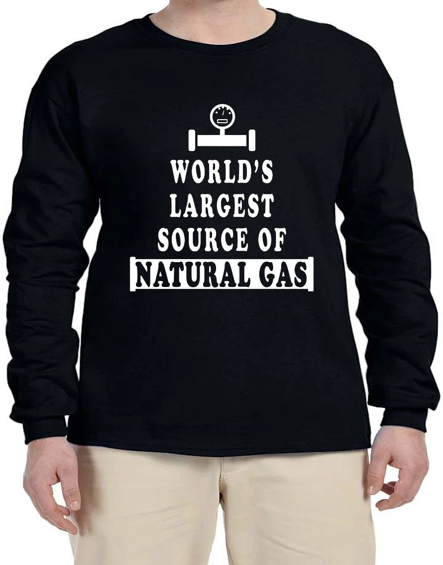 Funny Farting Natural Gas Dad Joke Design Long arm - Adult & Kids T-Shirts, Sweatshirts & Hoodies apparel design preview 1