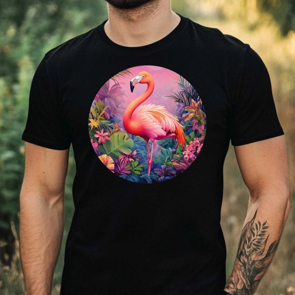 Mens Funny Flamingo Print Cotton Size XS to 5XL - Adult & Kids T-Shirts, Sweatshirts & Hoodies apparel design preview 1