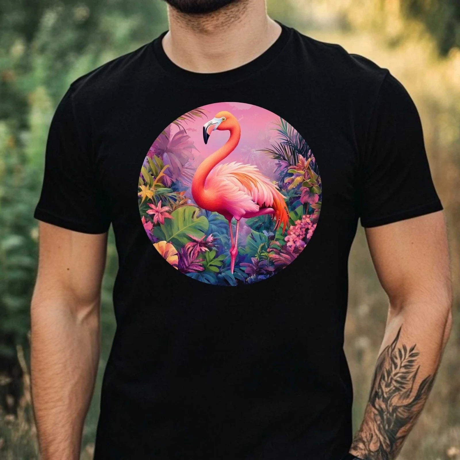 Mens Funny Flamingo Print Cotton Size XS to 5XL - Adult & Kids T-Shirts, Sweatshirts & Hoodies apparel design preview 1