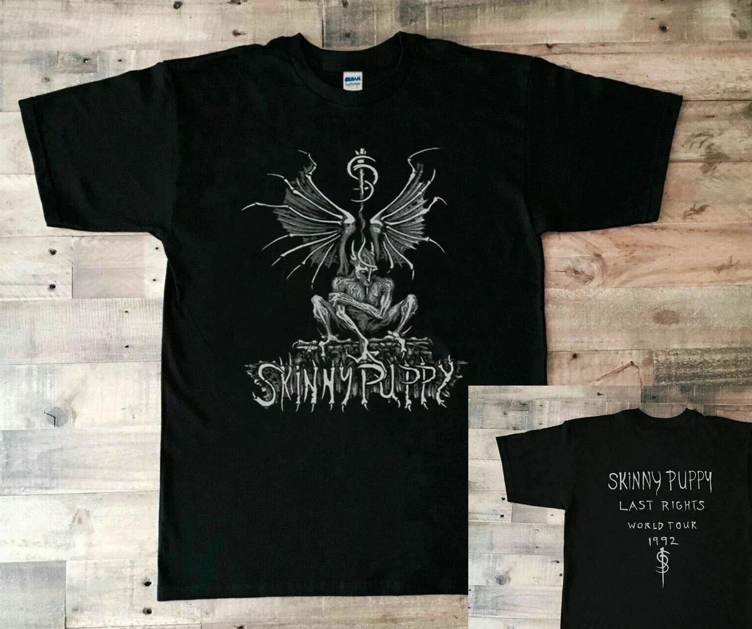 Vintage 1992 Skinny Puppy The Last Rights World Tour - Adult & Kids T-Shirts, Sweatshirts & Hoodies apparel design preview 1