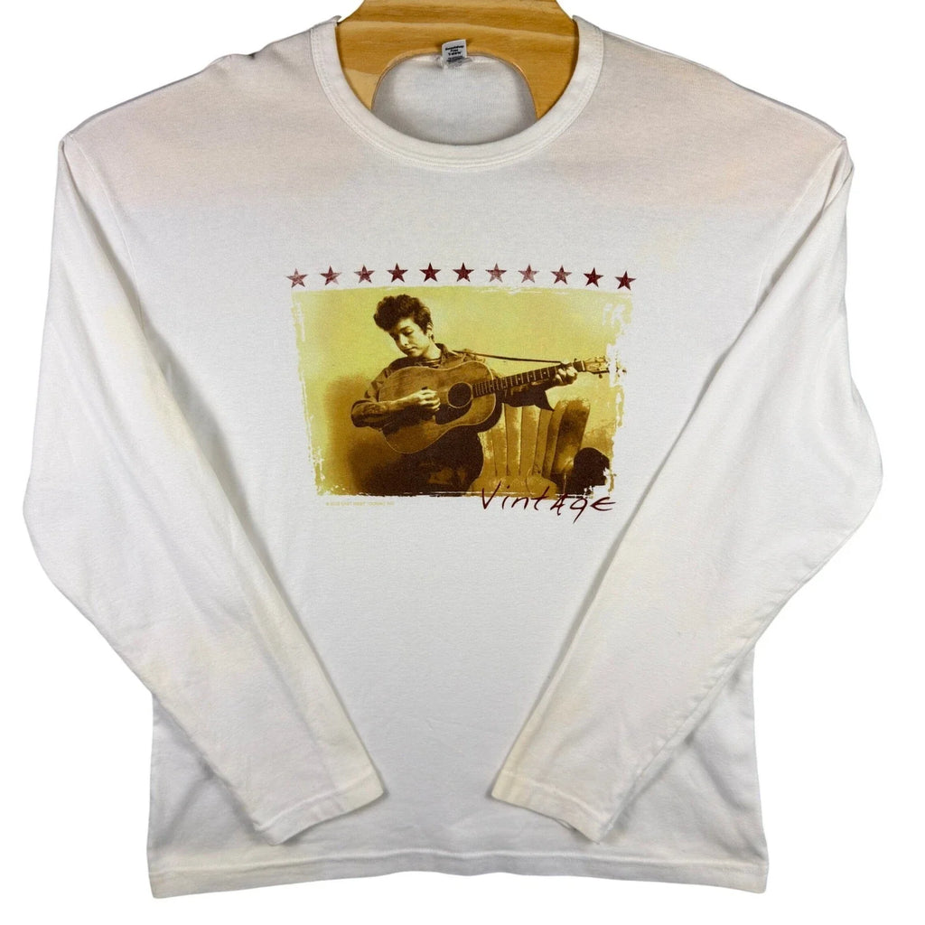 VINTAGE Bob Dylan Mens XL White 2002 Tour Graphic USA - Adult & Kids T-Shirts, Sweatshirts & Hoodies apparel design preview 1