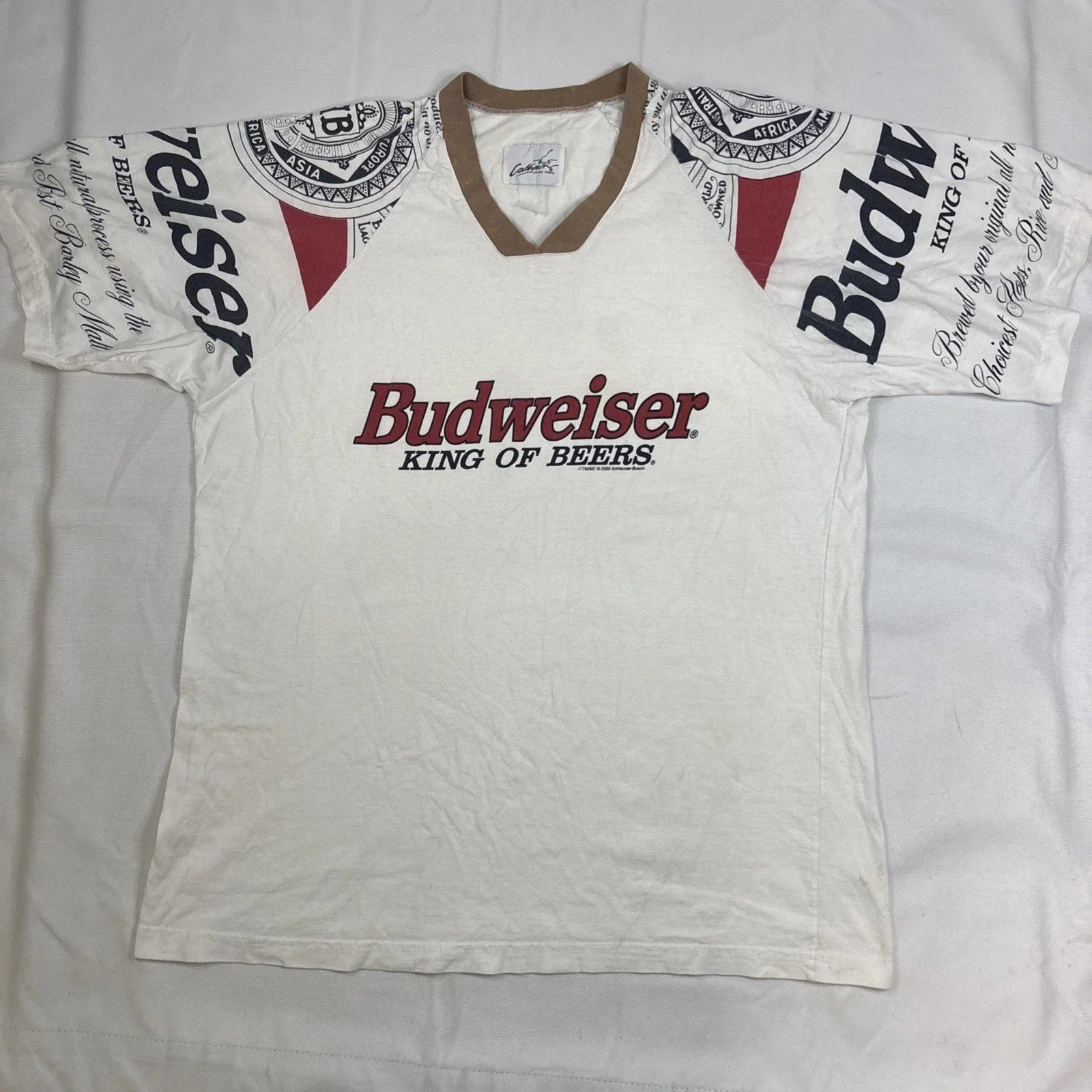 Calhoun Men's XL White Budweiser Long Of Beers 2000 - Adult & Kids T-Shirts, Sweatshirts & Hoodies apparel design preview 1