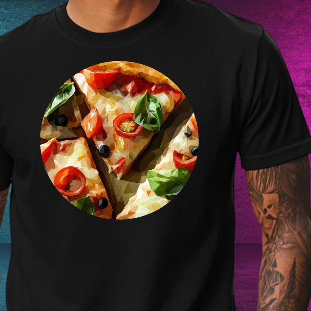 Mens Pizza Polygonal Motif Cotton Size XS to 5XL - Adult & Kids T-Shirts, Sweatshirts & Hoodies apparel design preview 1