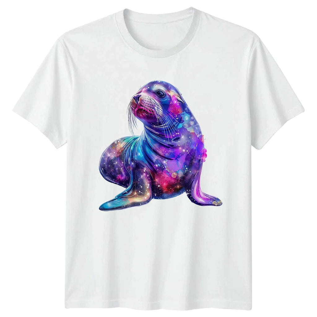 Galaxy Seal Marine Animal Lover Gift For Him And Her - Adult & Kids T-Shirts, Sweatshirts & Hoodies apparel design preview 1