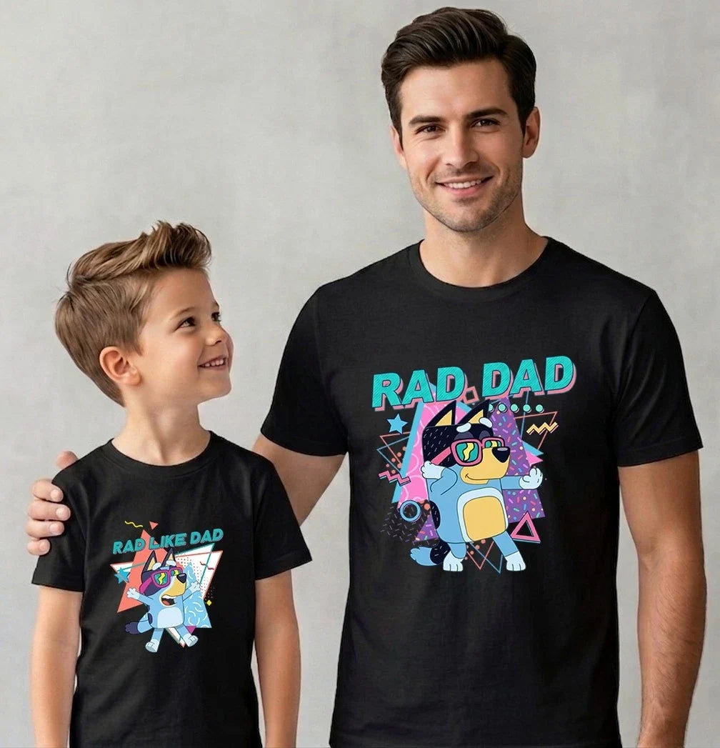 Fathers Day Rad Dad Like Blue Dog Matching Family - Adult & Kids T-Shirts, Sweatshirts & Hoodies apparel design preview 1