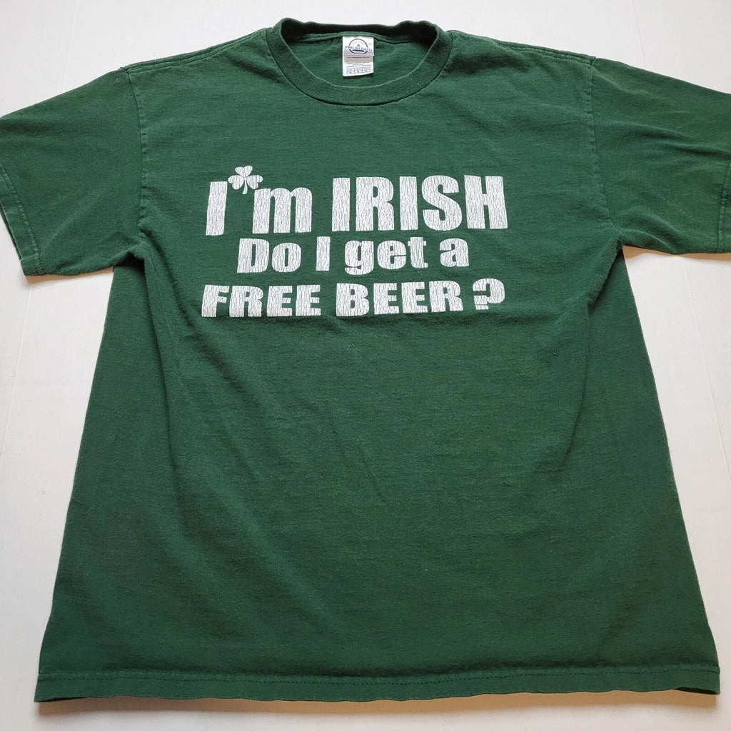 I'm Irish Mens M Do I Get A Free Beer St. Patrick's - Adult & Kids T-Shirts, Sweatshirts & Hoodies apparel design preview 1