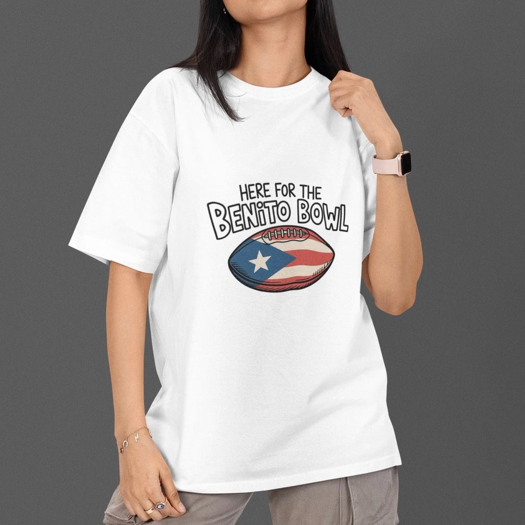 Benito Bowl Football Meme Funny Graphic Here For The - Adult & Kids T-Shirts, Sweatshirts & Hoodies apparel design preview 1