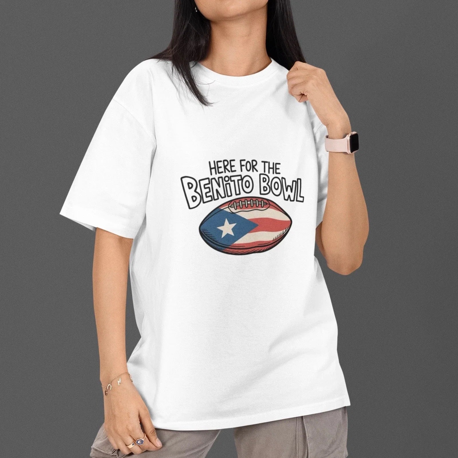 Benito Bowl Football Meme Funny Graphic Here For The - Adult & Kids T-Shirts, Sweatshirts & Hoodies apparel design preview 1