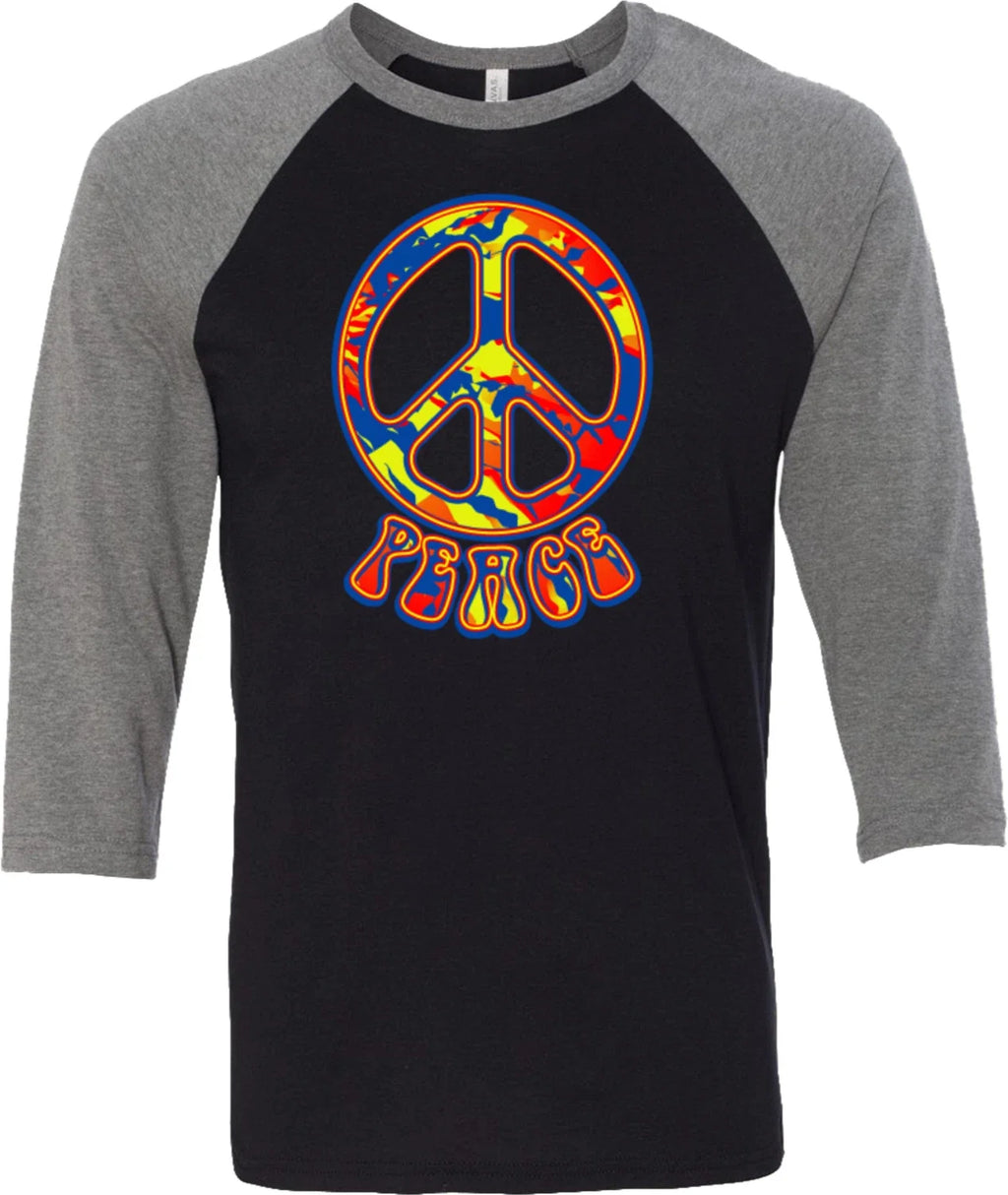 Buy Cool Funky Peace Sign Raglan - Adult & Kids T-Shirts, Sweatshirts & Hoodies apparel design preview 1