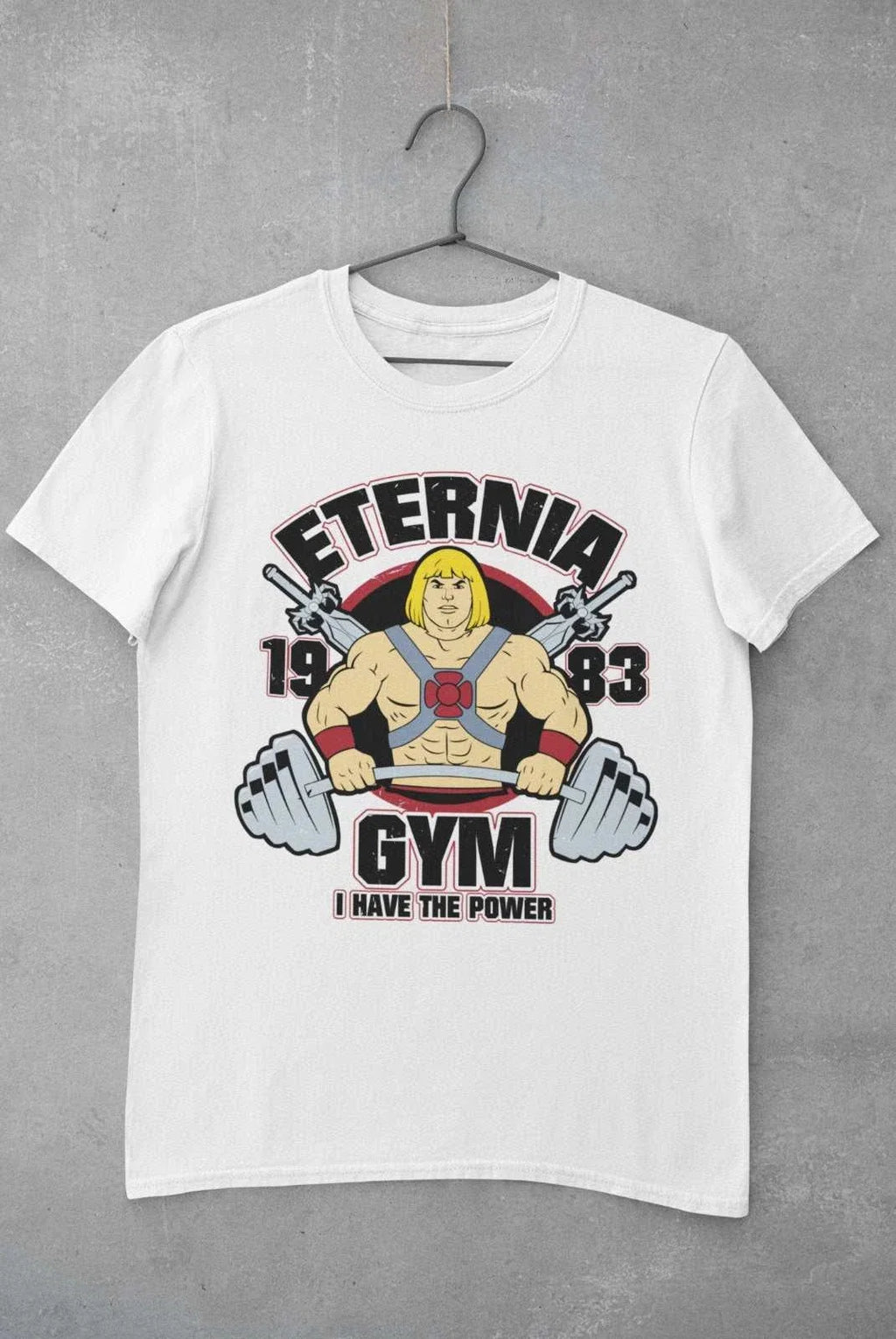Retro Cartoon Eternia Gym Man He 80s Throwback - Adult & Kids T-Shirts, Sweatshirts & Hoodies apparel design preview 1