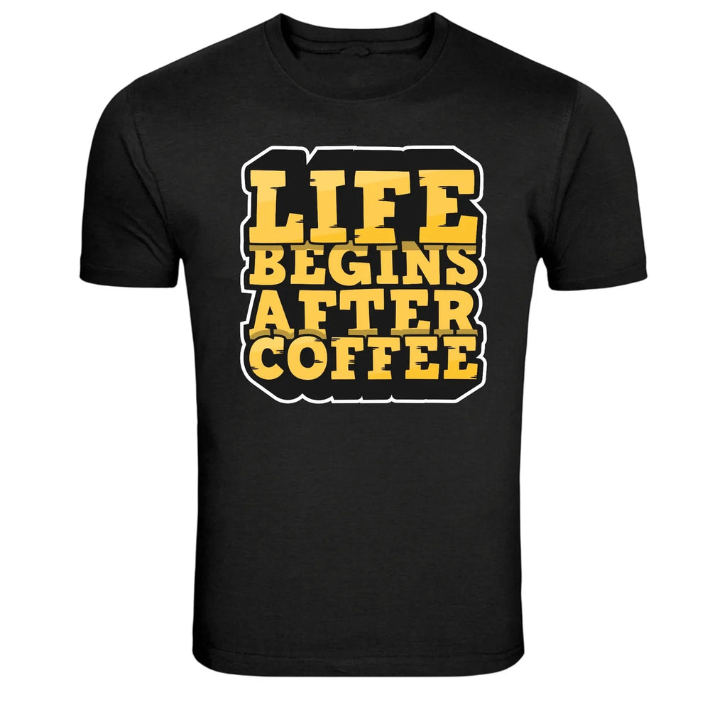 Life Begins After Coffee Funny Lover - Adult & Kids T-Shirts, Sweatshirts & Hoodies apparel design preview 1