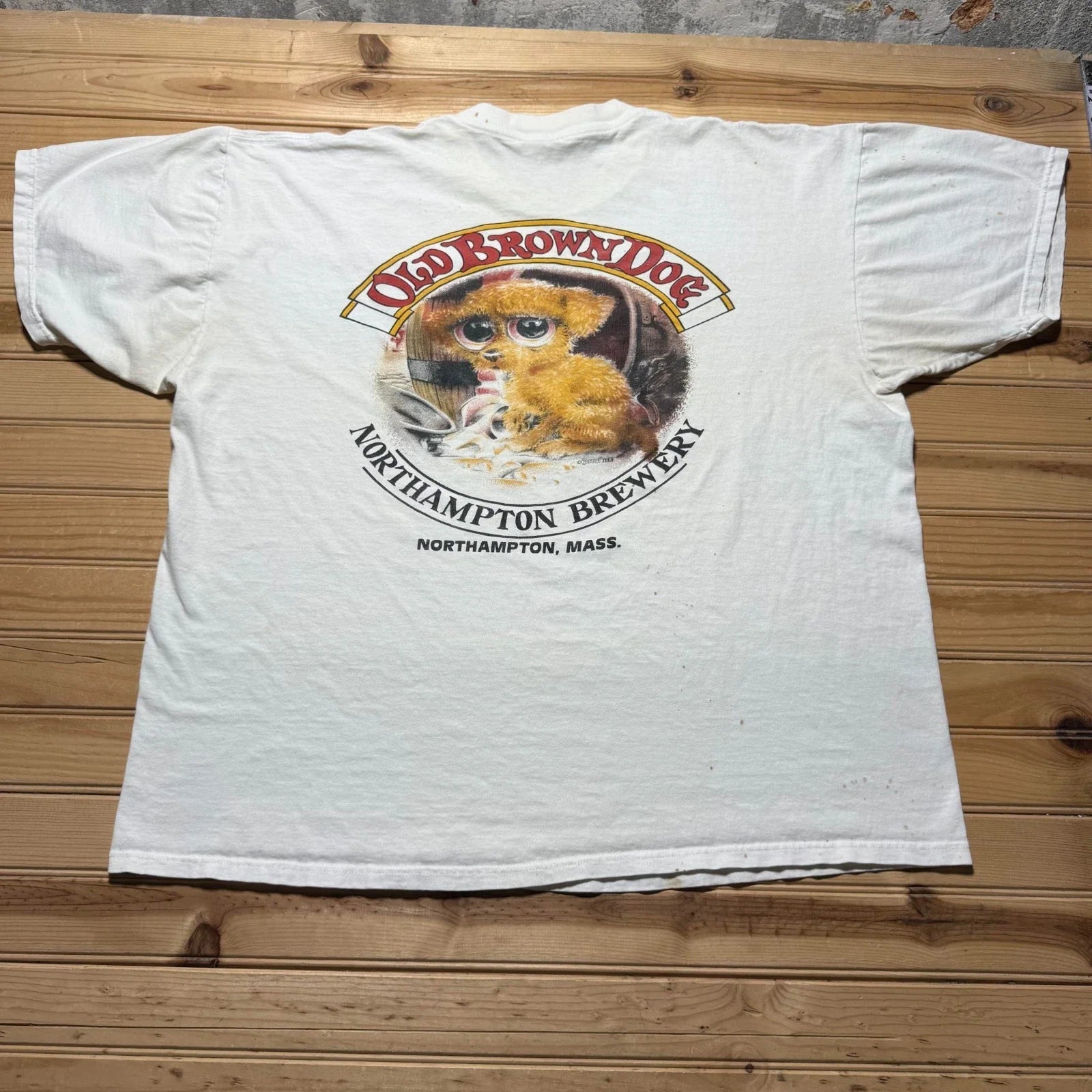 Vintage 90s Lee Northampton Brewery Old Brown Dog - Adult & Kids T-Shirts, Sweatshirts & Hoodies apparel design preview 1